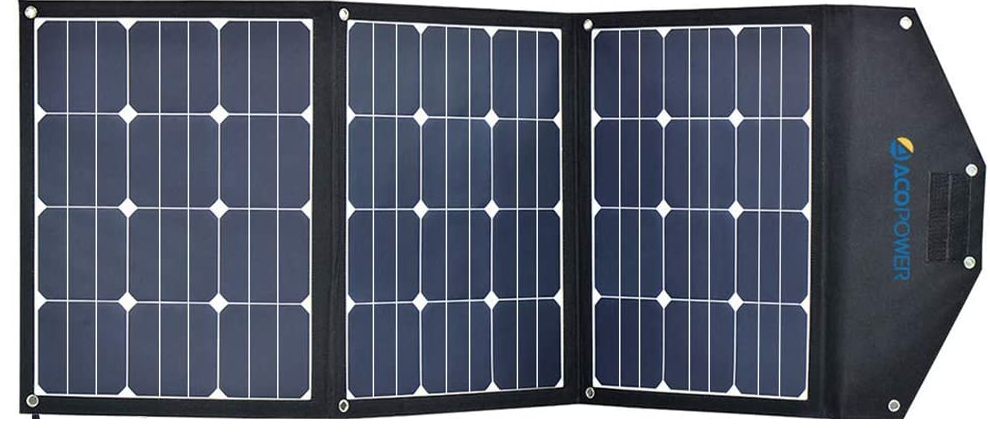 120 Watt Foldable Solar Panel from Acopower to be a Handy Briefcase.